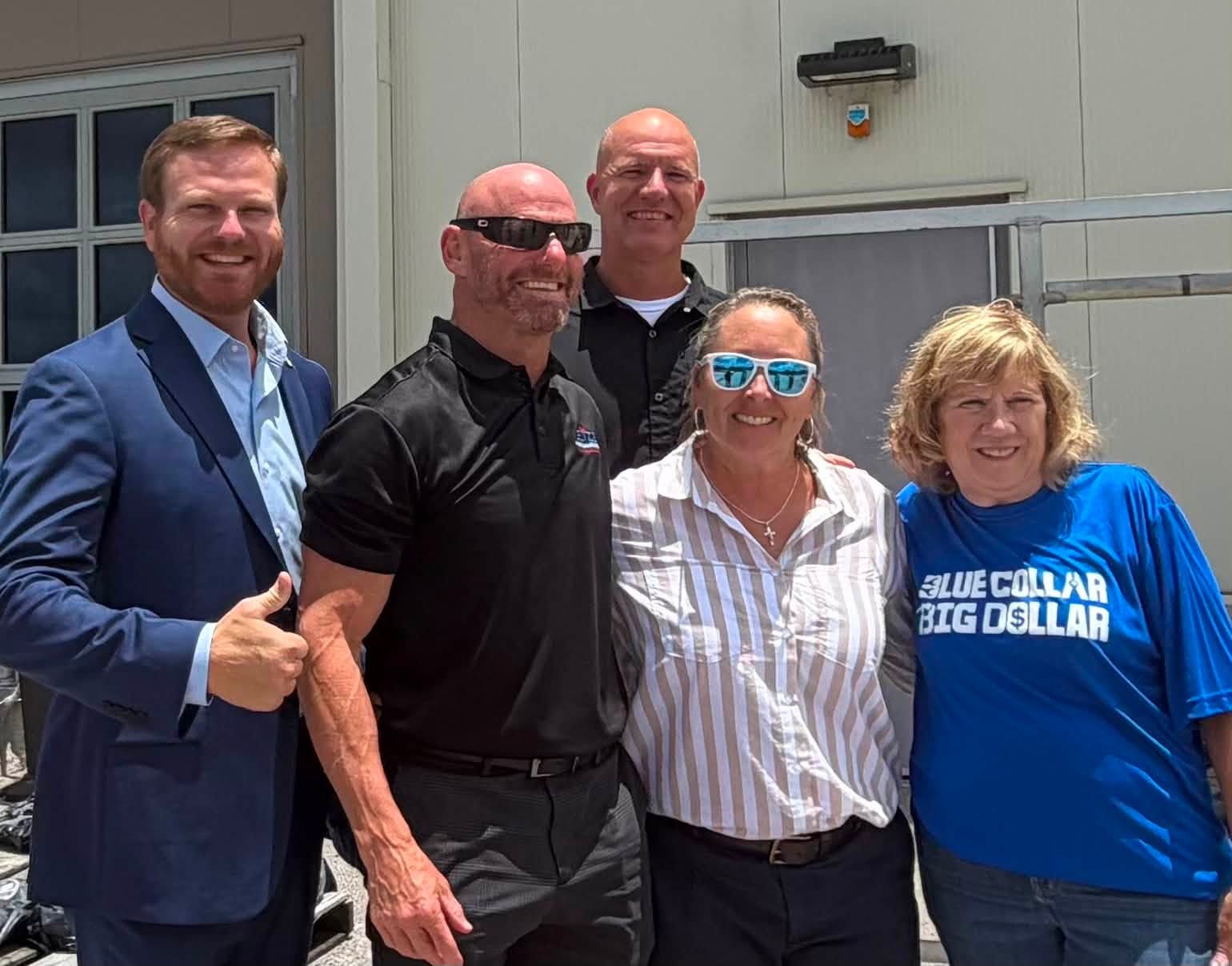 Rick Meltzer with community members and Blue Collar Big Dollar supporters